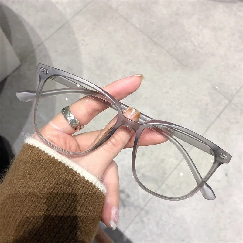 Finished Ladies Myopia Glasses Retro Anti Blue Light Eyeglasses Optical Prescription