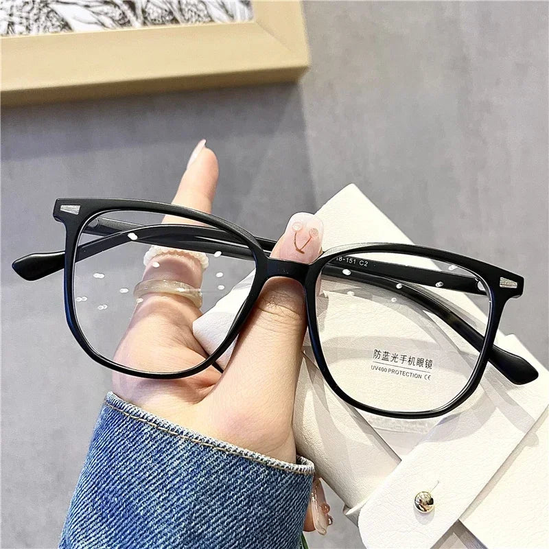 Finished Ladies Myopia Glasses Retro Anti Blue Light Eyeglasses Optical Prescription