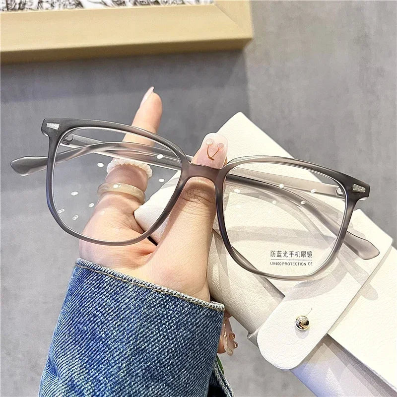 Finished Ladies Myopia Glasses Retro Anti Blue Light Eyeglasses Optical Prescription