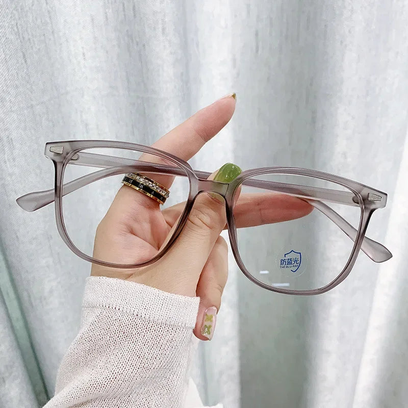 Finished Ladies Myopia Glasses Retro Anti Blue Light Eyeglasses Optical Prescription