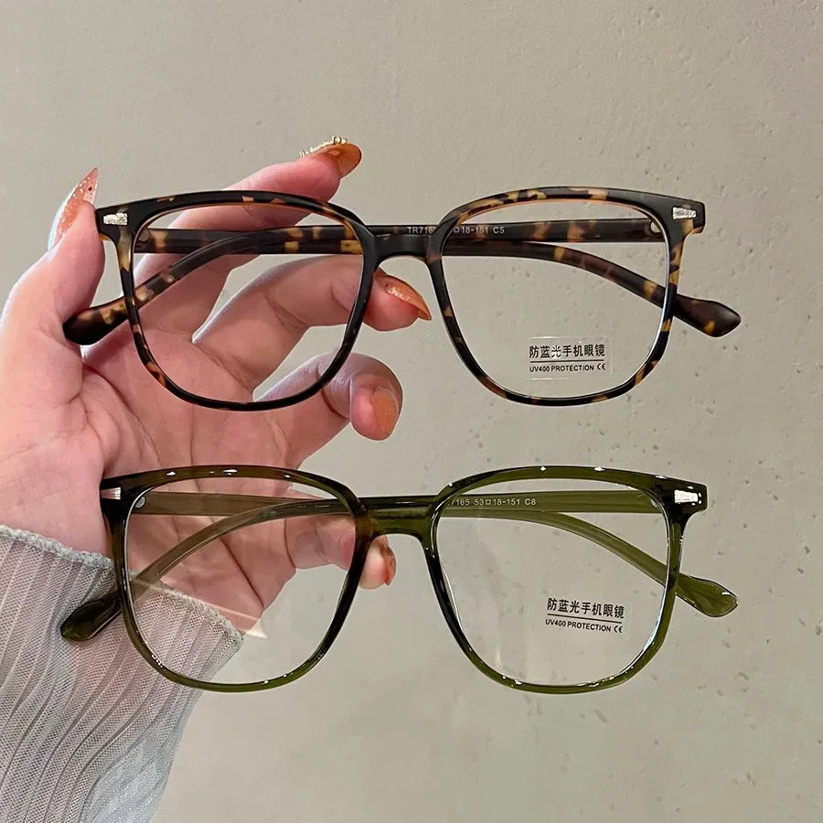 Finished Ladies Myopia Glasses Retro Anti Blue Light Eyeglasses Optical Prescription