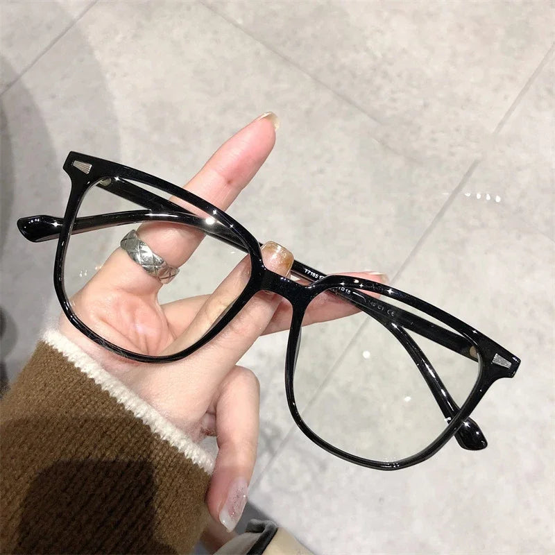 Finished Ladies Myopia Glasses Retro Anti Blue Light Eyeglasses Optical Prescription