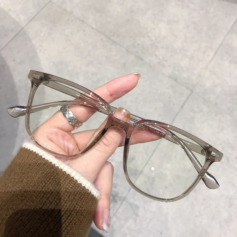 Finished Ladies Myopia Glasses Retro Anti Blue Light Eyeglasses Optical Prescription