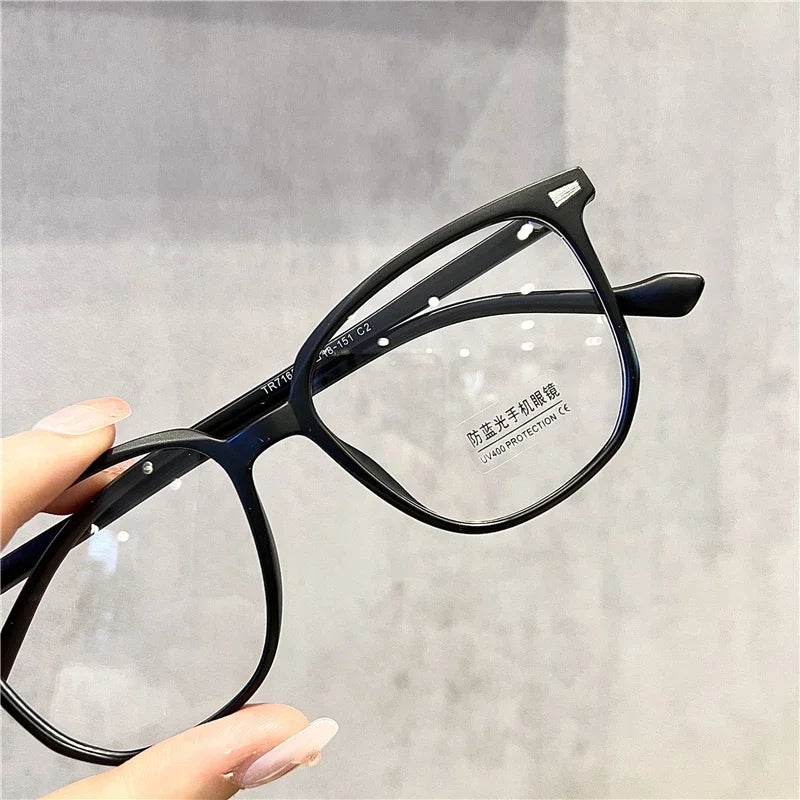 Finished Ladies Myopia Glasses Retro Anti Blue Light Eyeglasses Optical Prescription