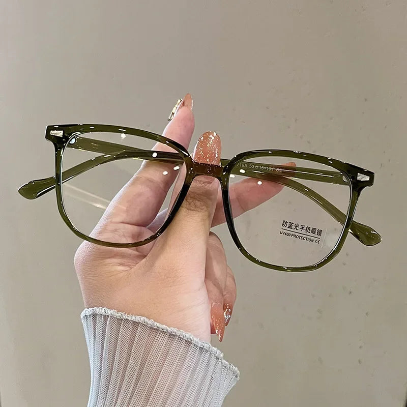 Finished Ladies Myopia Glasses Retro Anti Blue Light Eyeglasses Optical Prescription