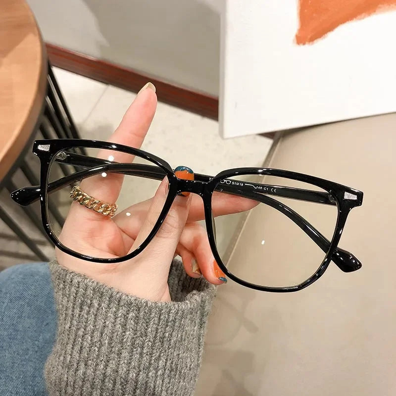 Finished Ladies Myopia Glasses Retro Anti Blue Light Eyeglasses Optical Prescription