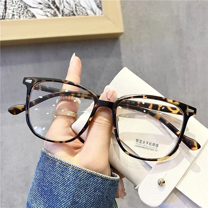 Finished Ladies Myopia Glasses Retro Anti Blue Light Eyeglasses Optical Prescription