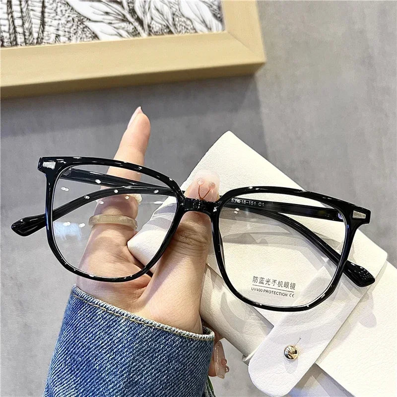 Finished Ladies Myopia Glasses Retro Anti Blue Light Eyeglasses Optical Prescription
