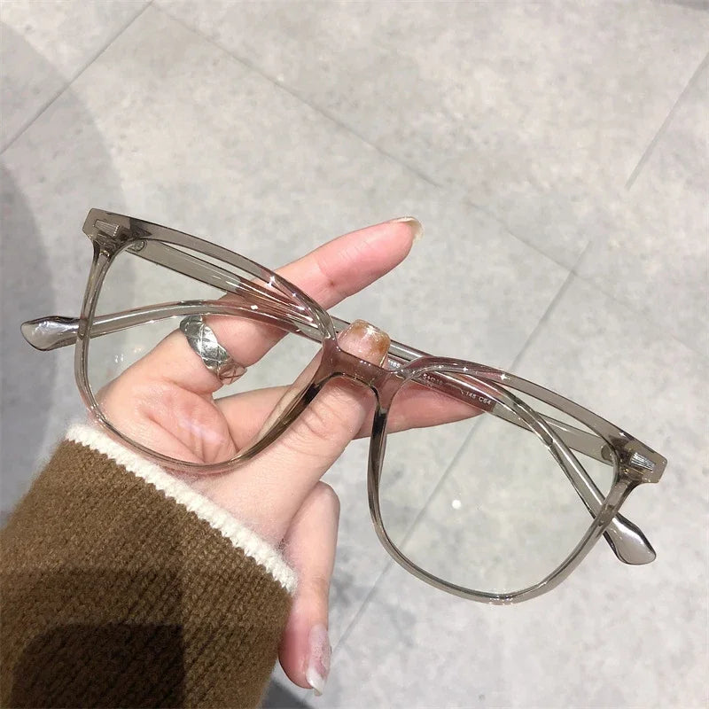 Finished Ladies Myopia Glasses Retro Anti Blue Light Eyeglasses Optical Prescription