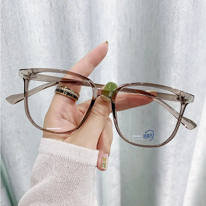 Finished Ladies Myopia Glasses Retro Anti Blue Light Eyeglasses Optical Prescription