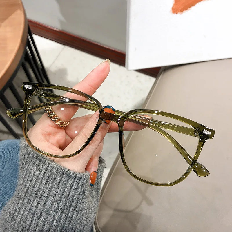 Finished Ladies Myopia Glasses Retro Anti Blue Light Eyeglasses Optical Prescription