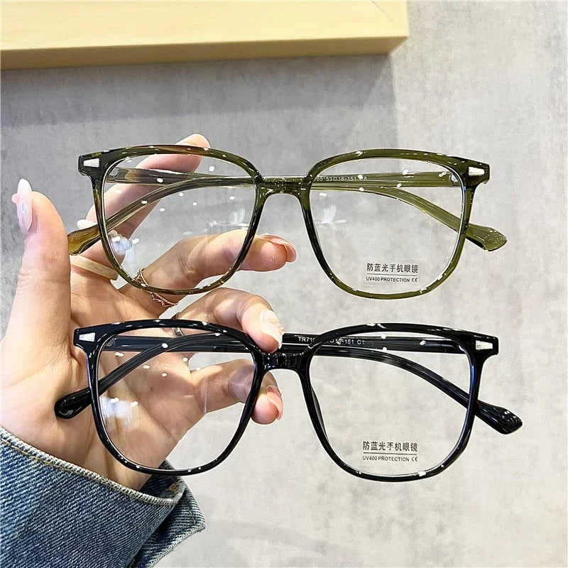 Finished Ladies Myopia Glasses Retro Anti Blue Light Eyeglasses Optical Prescription