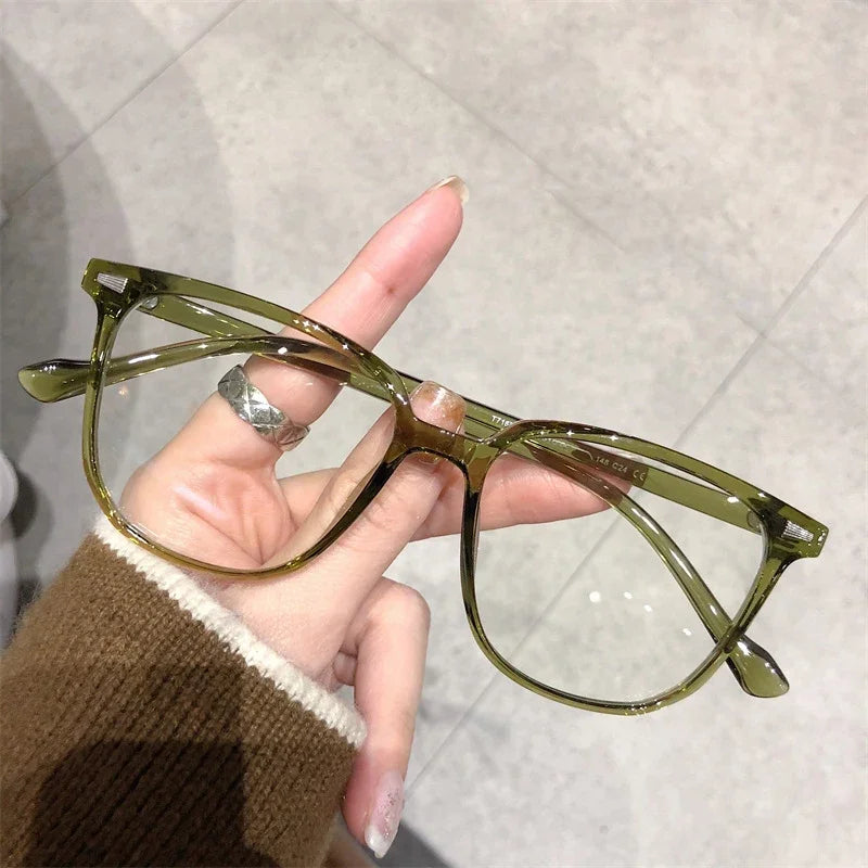 Finished Ladies Myopia Glasses Retro Anti Blue Light Eyeglasses Optical Prescription
