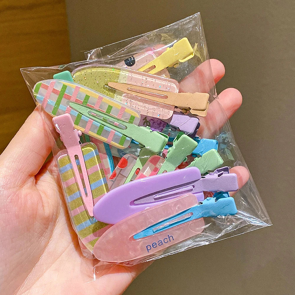 12 Pinzas multicolores para el cabello