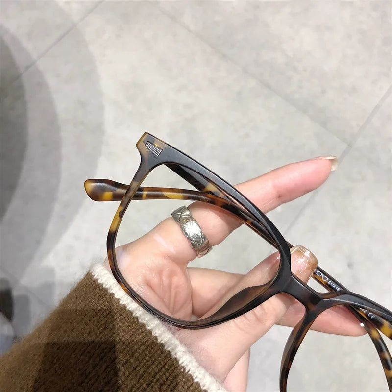 Finished Ladies Myopia Glasses Retro Anti Blue Light Eyeglasses Optical Prescription