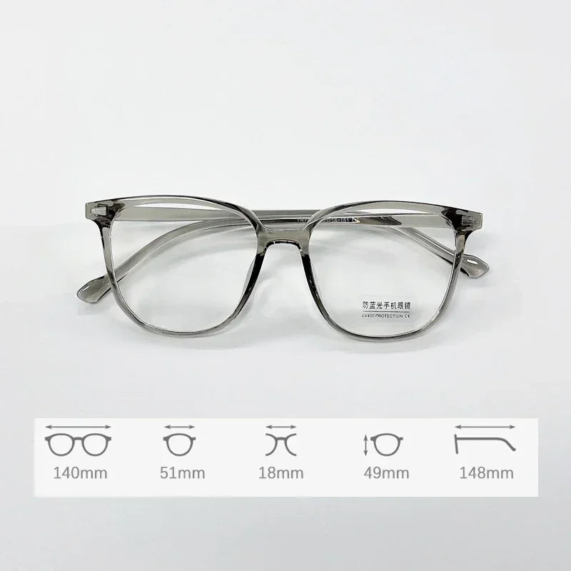 Finished Ladies Myopia Glasses Retro Anti Blue Light Eyeglasses Optical Prescription