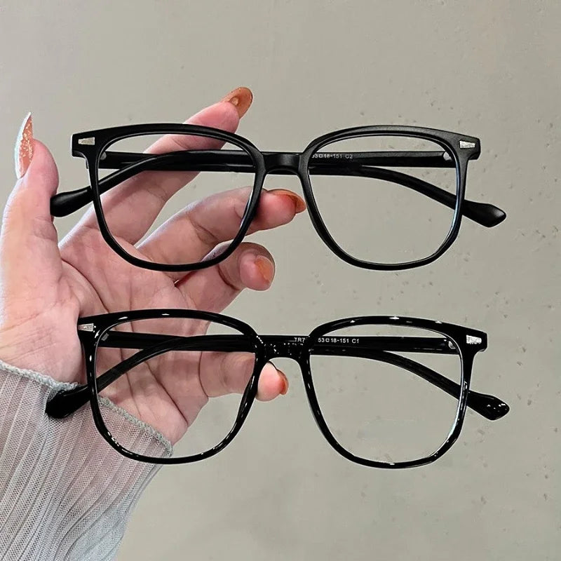 Finished Ladies Myopia Glasses Retro Anti Blue Light Eyeglasses Optical Prescription