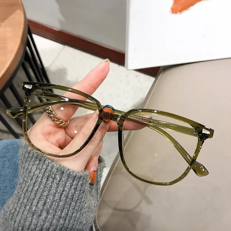 Finished Ladies Myopia Glasses Retro Anti Blue Light Eyeglasses Optical Prescription
