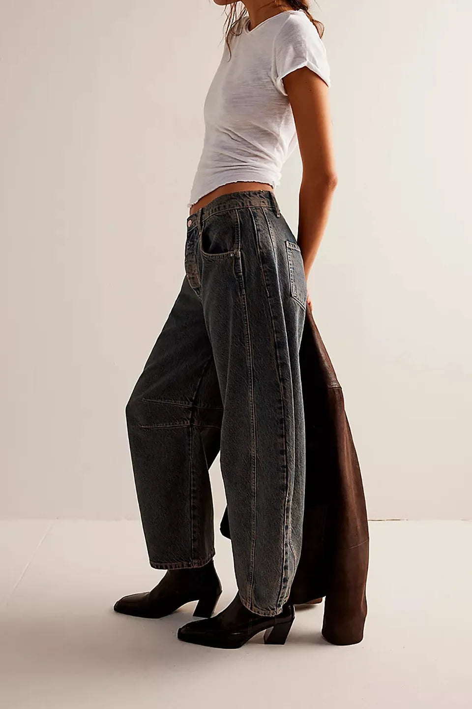 Washed Jeans Women Wide Leg Pants