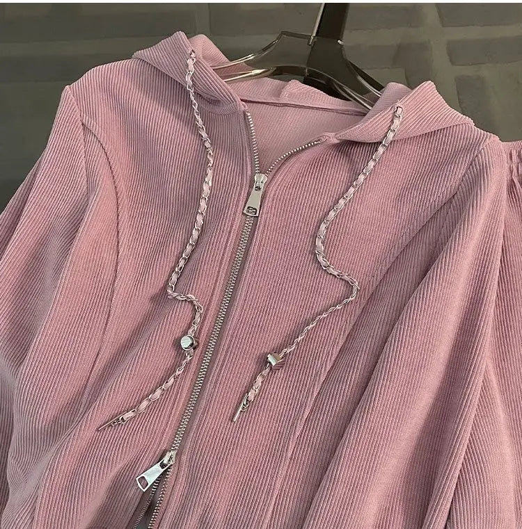 Women Two Piece Set Tracksuit Pant .Juego de patalon y blusa color rosa ideal para otoño invierno