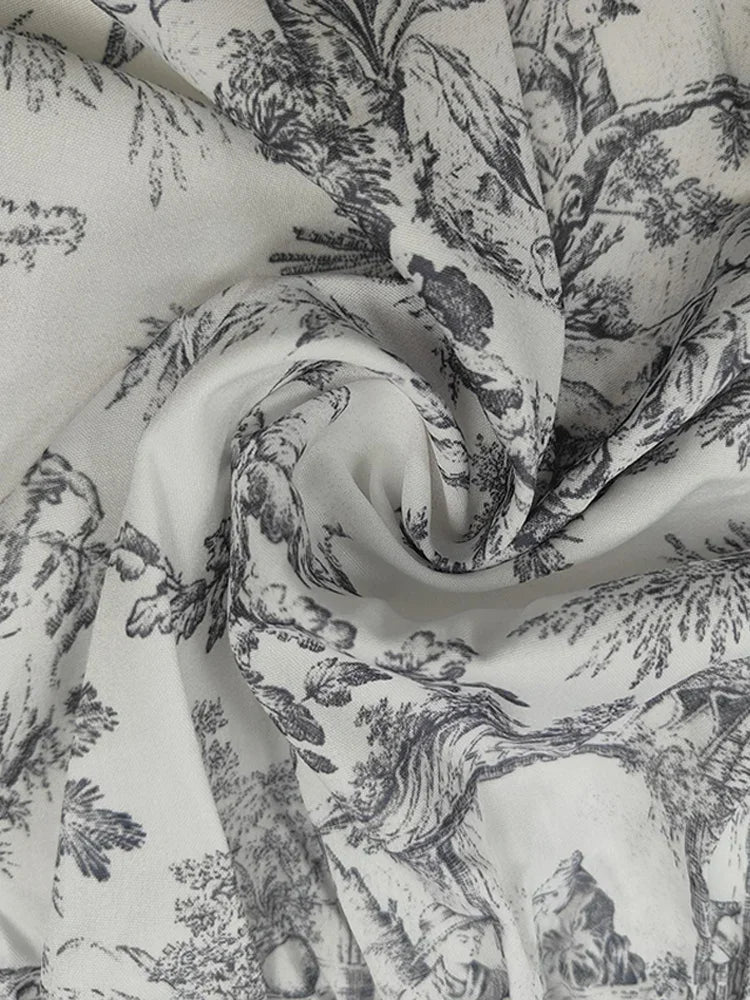 Printed Pearl Single Breasted Belts Pleated Dress . Vestido casual ,elegante y romántico