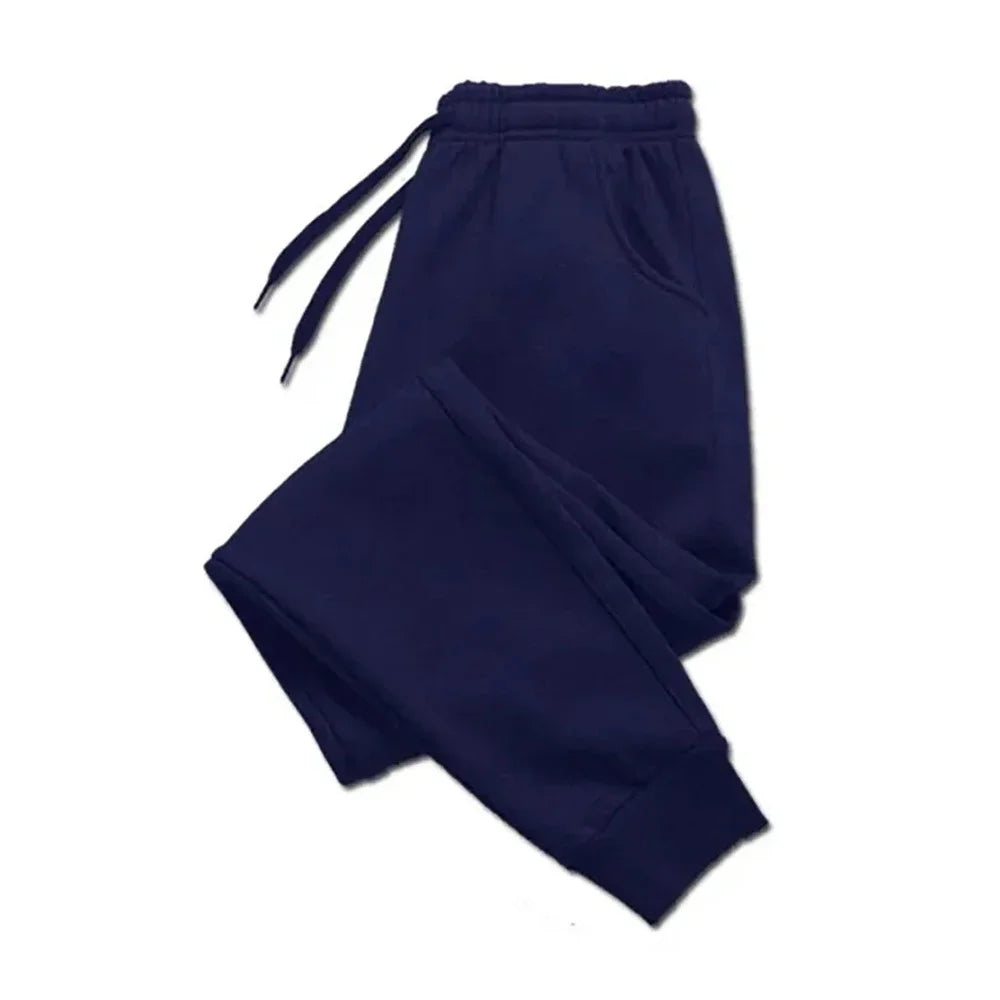 Pantalones informales para hombre pantalones de chándal de lana para otoño e invierno pantalones deportivos para correr para