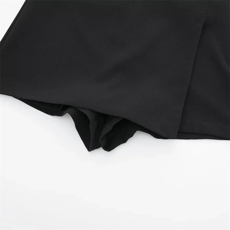 Women Casual Bermuda Shorts Woman Skirt Shorts,pantalones con faldas y corte asimétrico