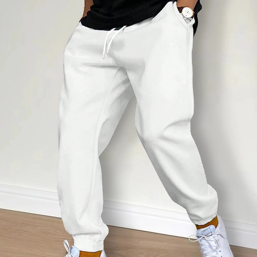 Pantalones informales para hombre pantalones de chándal de lana para otoño e invierno pantalones deportivos para correr para