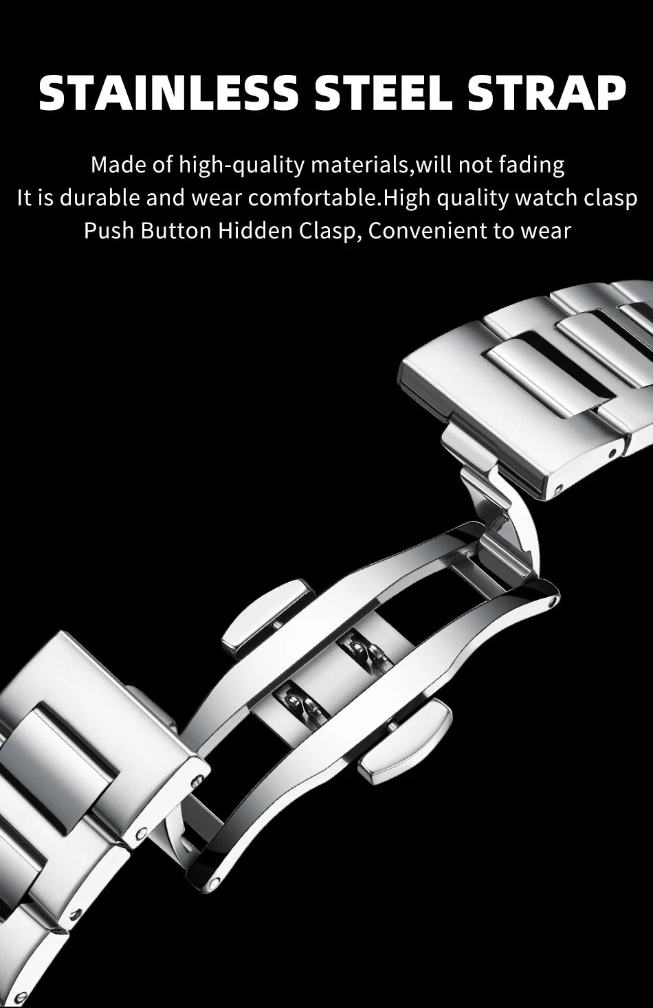 PAAZOMU Luxury Watch Stainless Steel Square