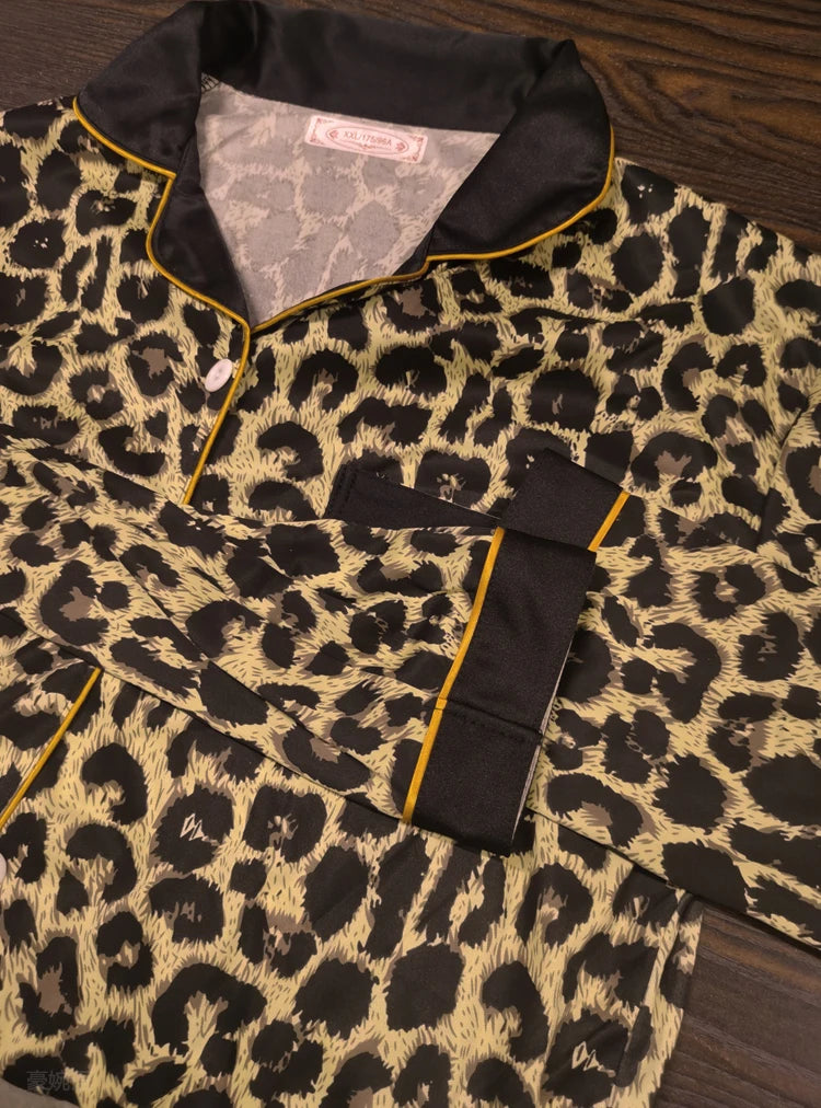 Pajamas Set Women's Fashion Leopard Print