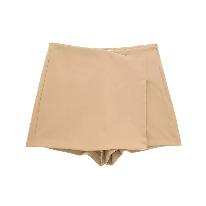 Women Casual Bermuda Shorts Woman Skirt Shorts,pantalones con faldas y corte asimétrico