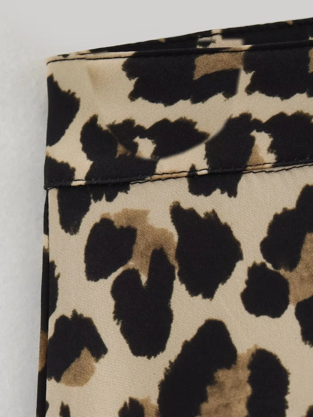 TRAF Vintage Leopard Pants Women High Waist Animal Print