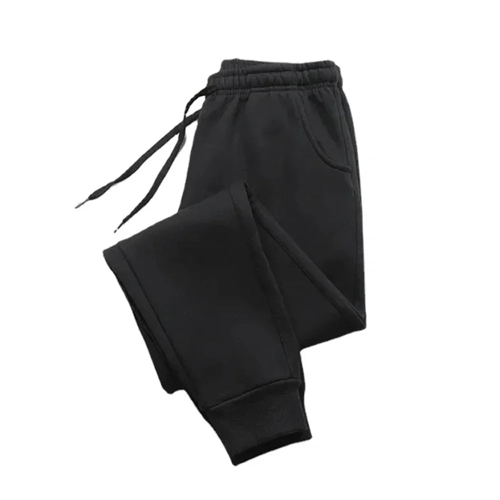 Pantalones informales para hombre pantalones de chándal de lana para otoño e invierno pantalones deportivos para correr para