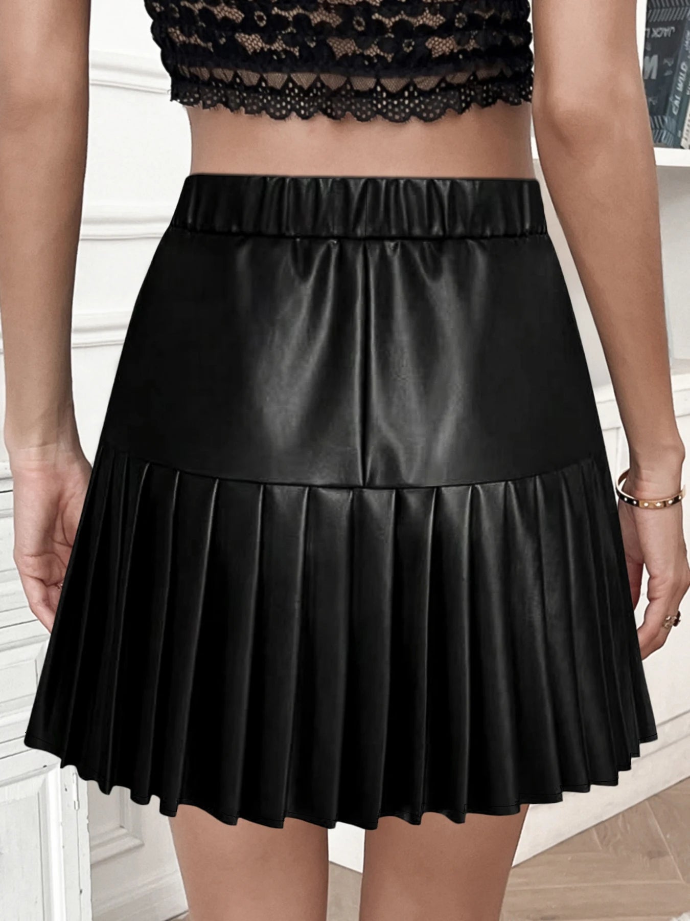 Elegant Autumn Midi Skirt, Pleated Midi Skirt 685