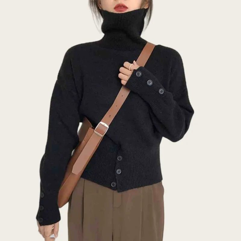 Autumn Fashion Hem Button Sweater Winter New Elegant .Cardigan para mujer