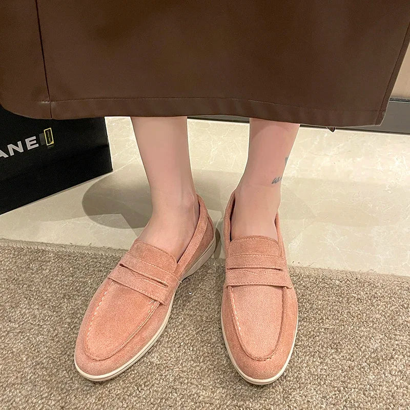 Zapatillas para mujer elegantes y cómodas Comfortable Low Top Shoes Solid Color High Quality Simple Flat Women's Shoes