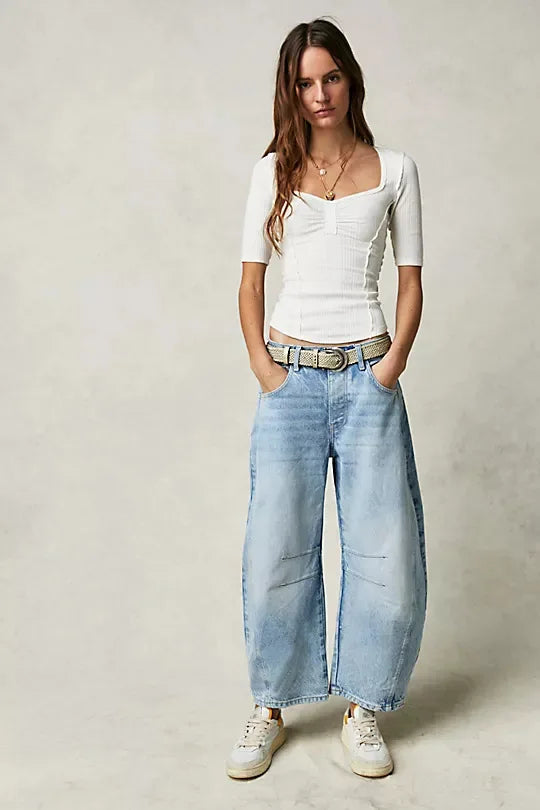 Cotton Denim Long Jeans For Women