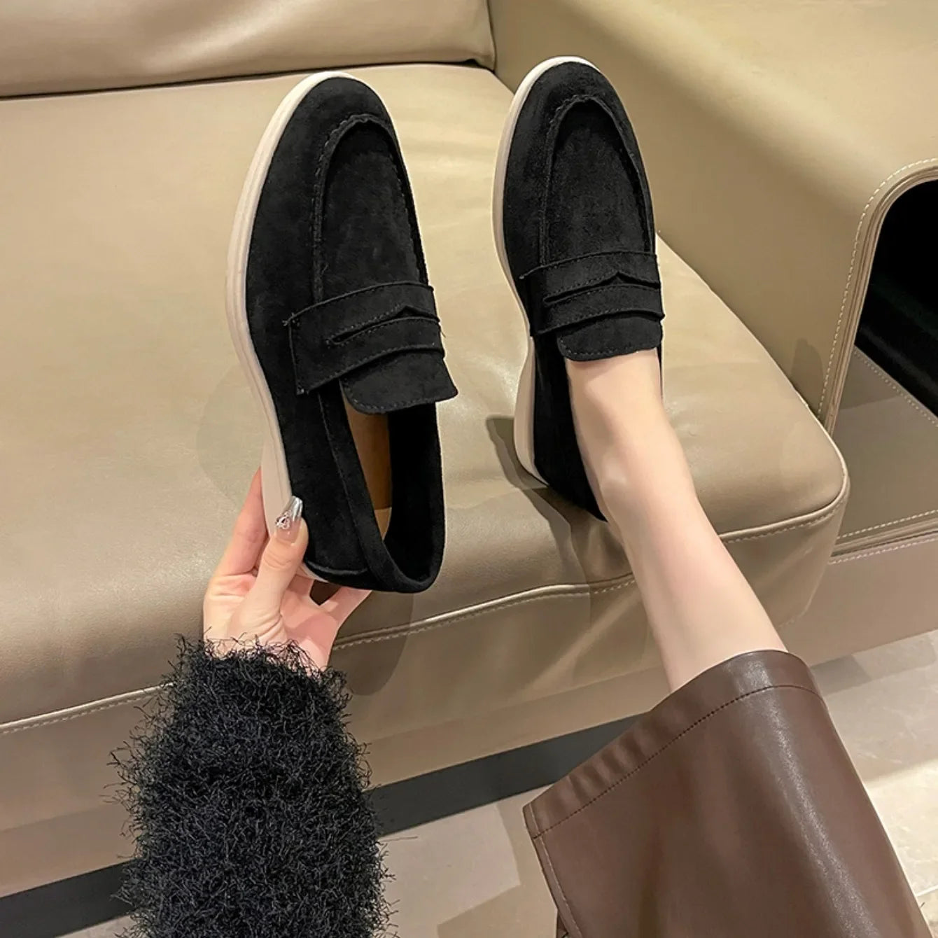 Zapatillas para mujer elegantes y cómodas Comfortable Low Top Shoes Solid Color High Quality Simple Flat Women's Shoes