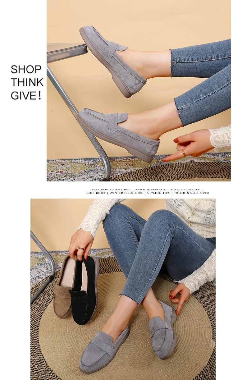 Zapatillas para mujer cómodas y elegantes  comfortable and versatile flat loafers Woman Casual Lightweight