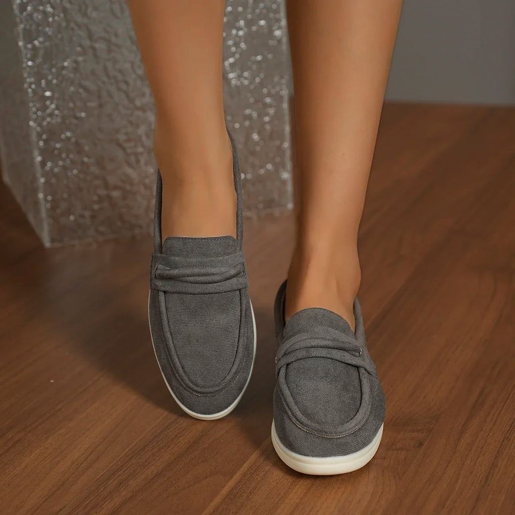 Zapatillas para mujer elegantes y cómodas Style Lazy One-Piece , Large Size Retro Flat Comfortable Beanie Shoes