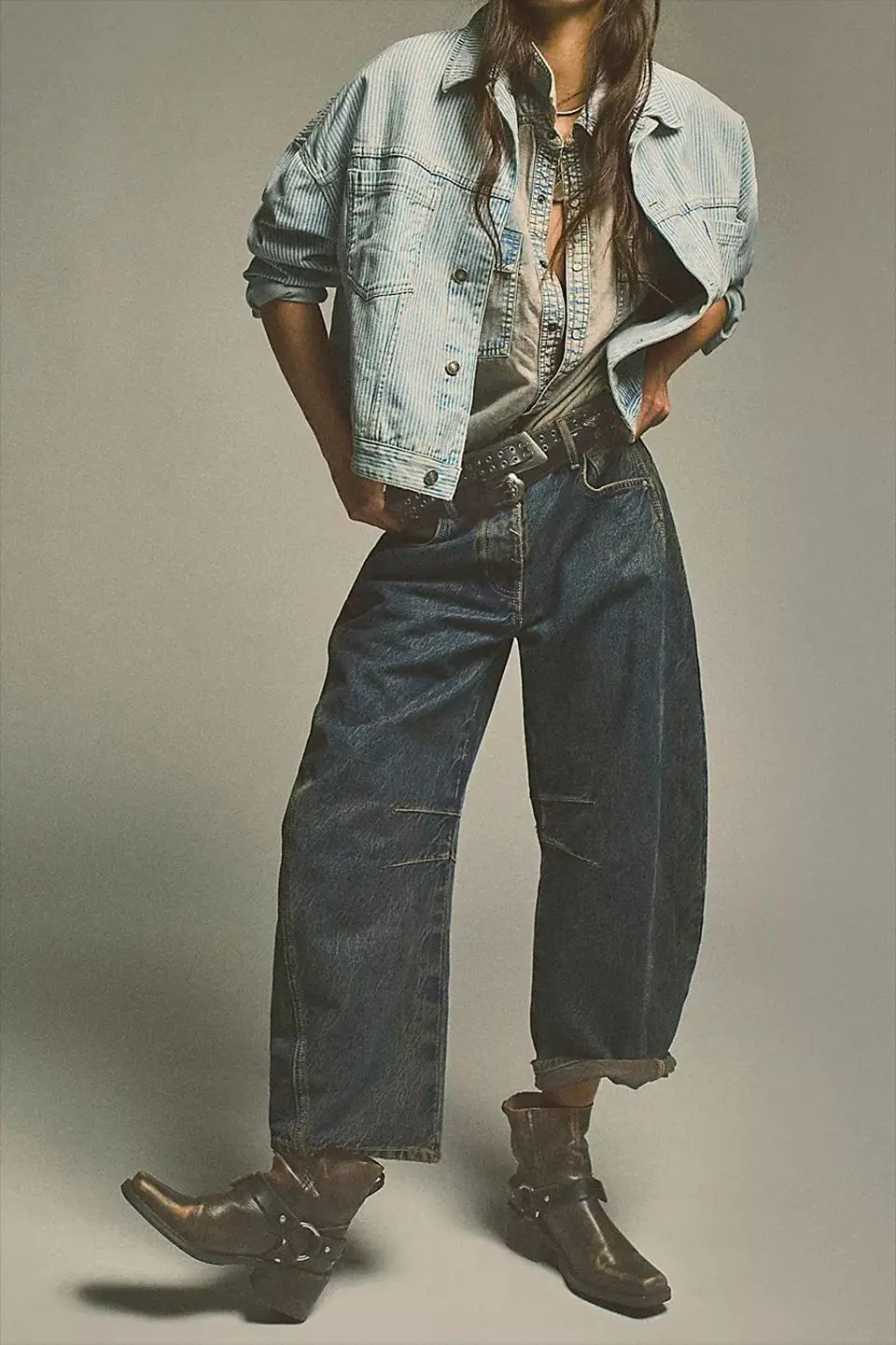 Washed Jeans Women Wide Leg Pants