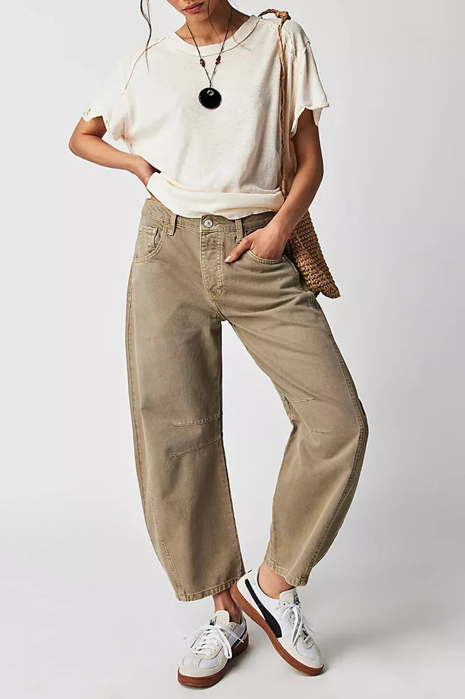 Washed Jeans Women Wide Leg Pants