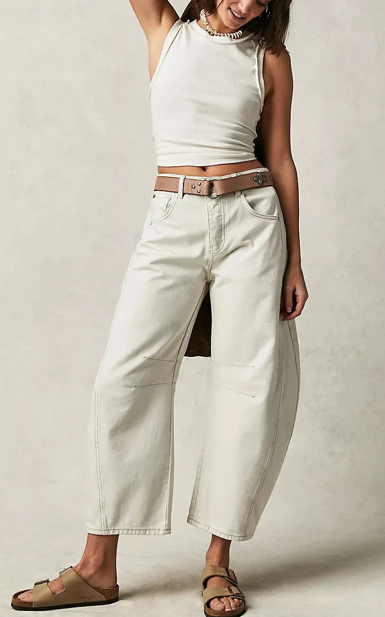 Washed Jeans Women Wide Leg Pants