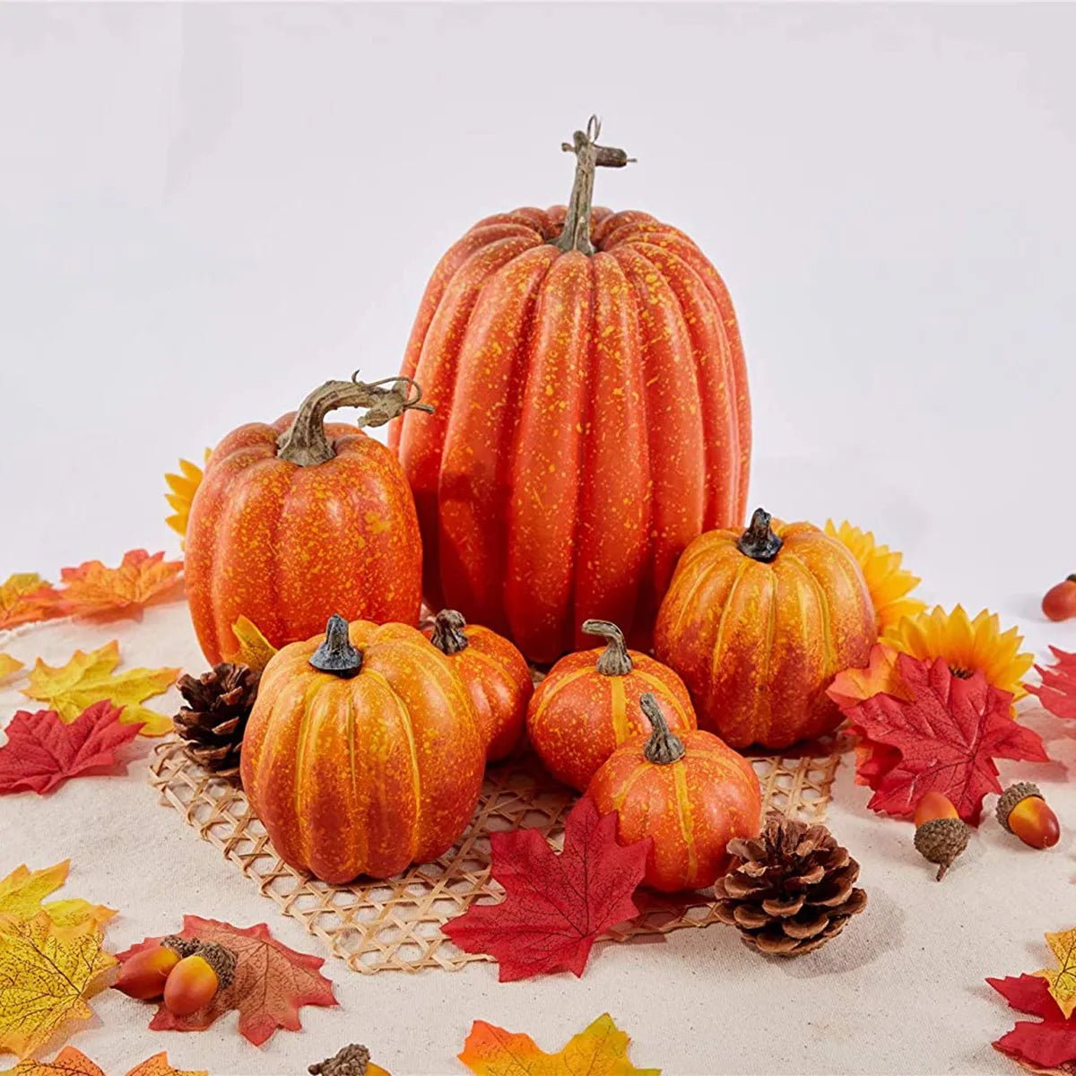 7pcs Artificial Pumpkins