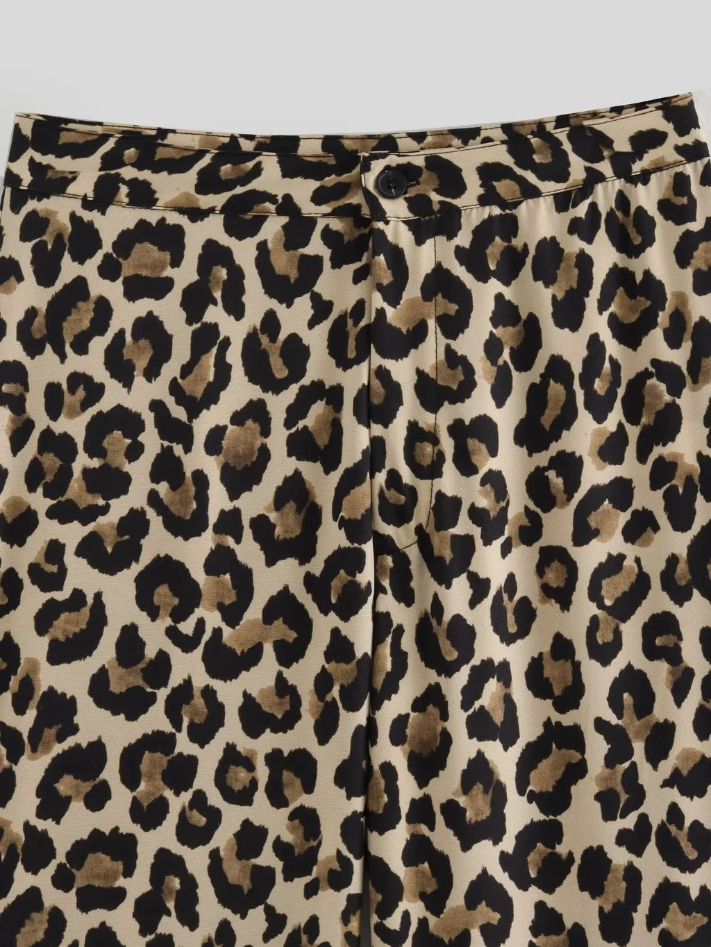 TRAF Vintage Leopard Pants Women High Waist Animal Print