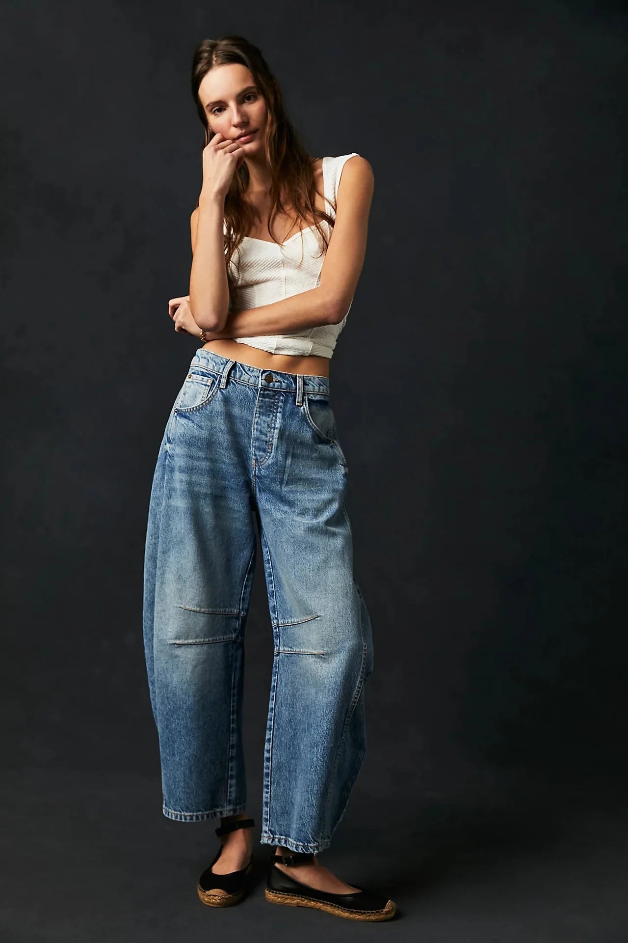 Cotton Denim Long Jeans For Women