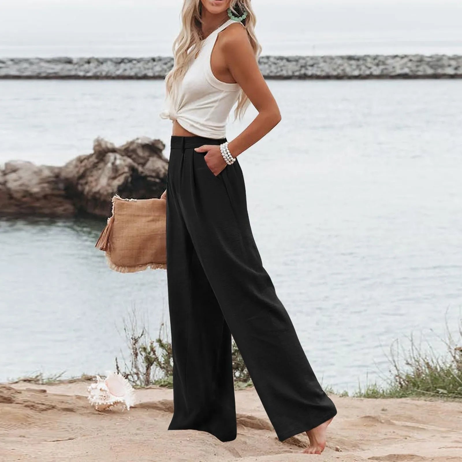 Women's Wide Leg Pants High Elastic