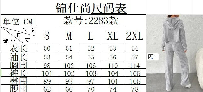 Sweatshirt 2-piece Set Women's  Set Casual Mujer – Suéter Ligero + Pantalón Relax Fit Gris