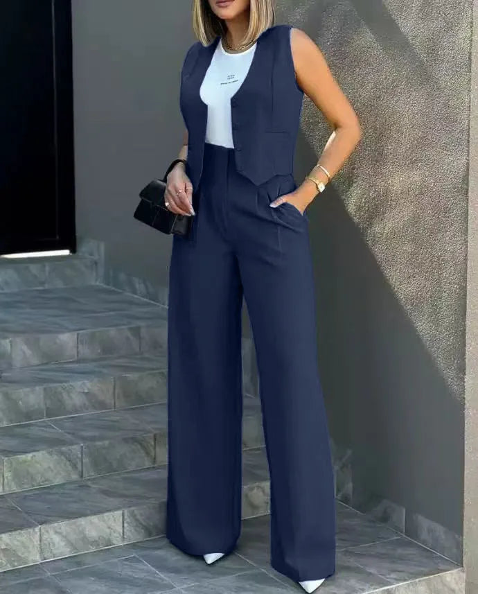 Conjunto de pantalón y chaleco para mujer