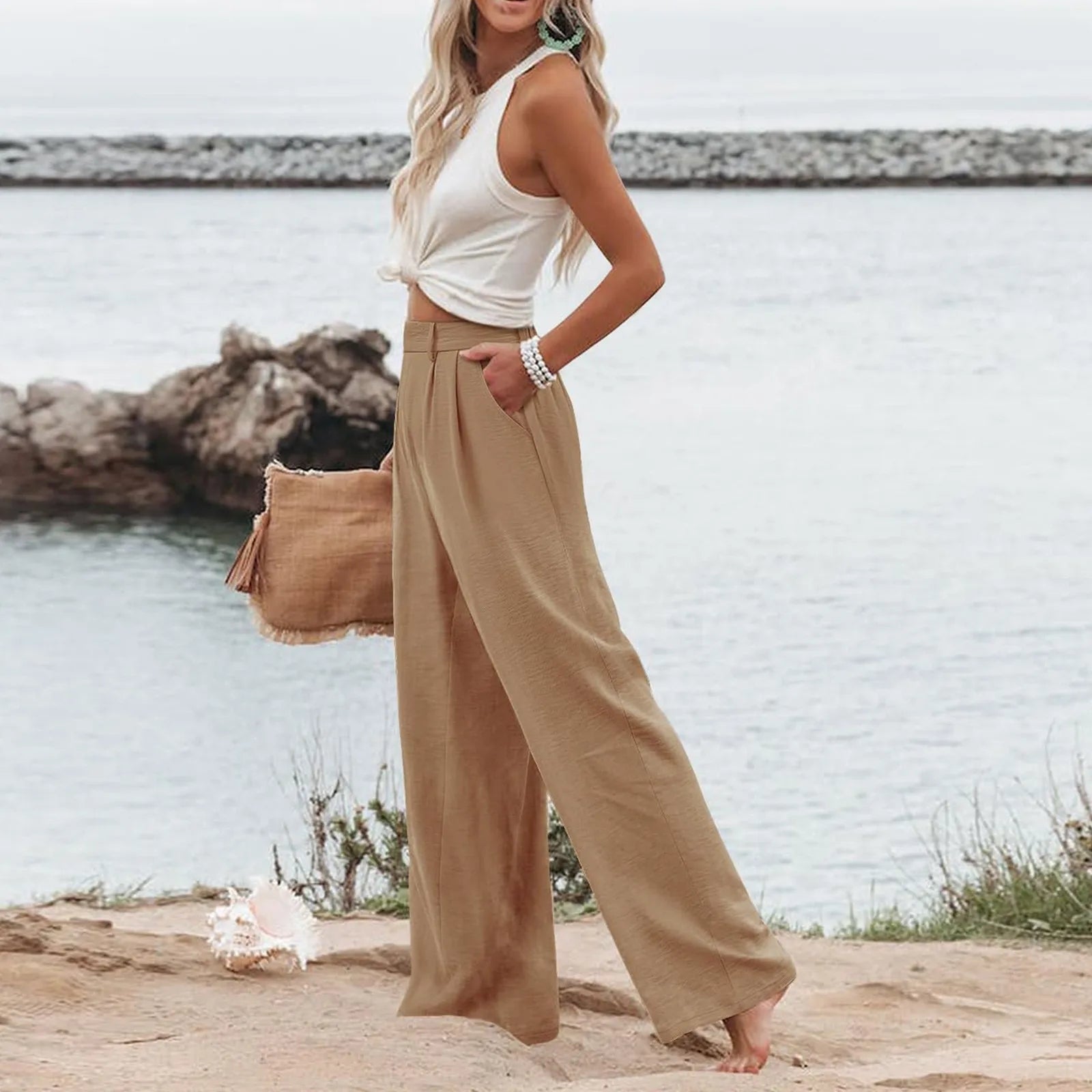 Women's Wide Leg Pants High Elastic